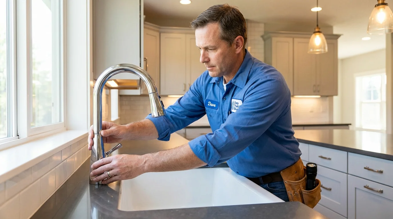 Kitchen faucet installation by Johns Plumbing LLC in Belfield