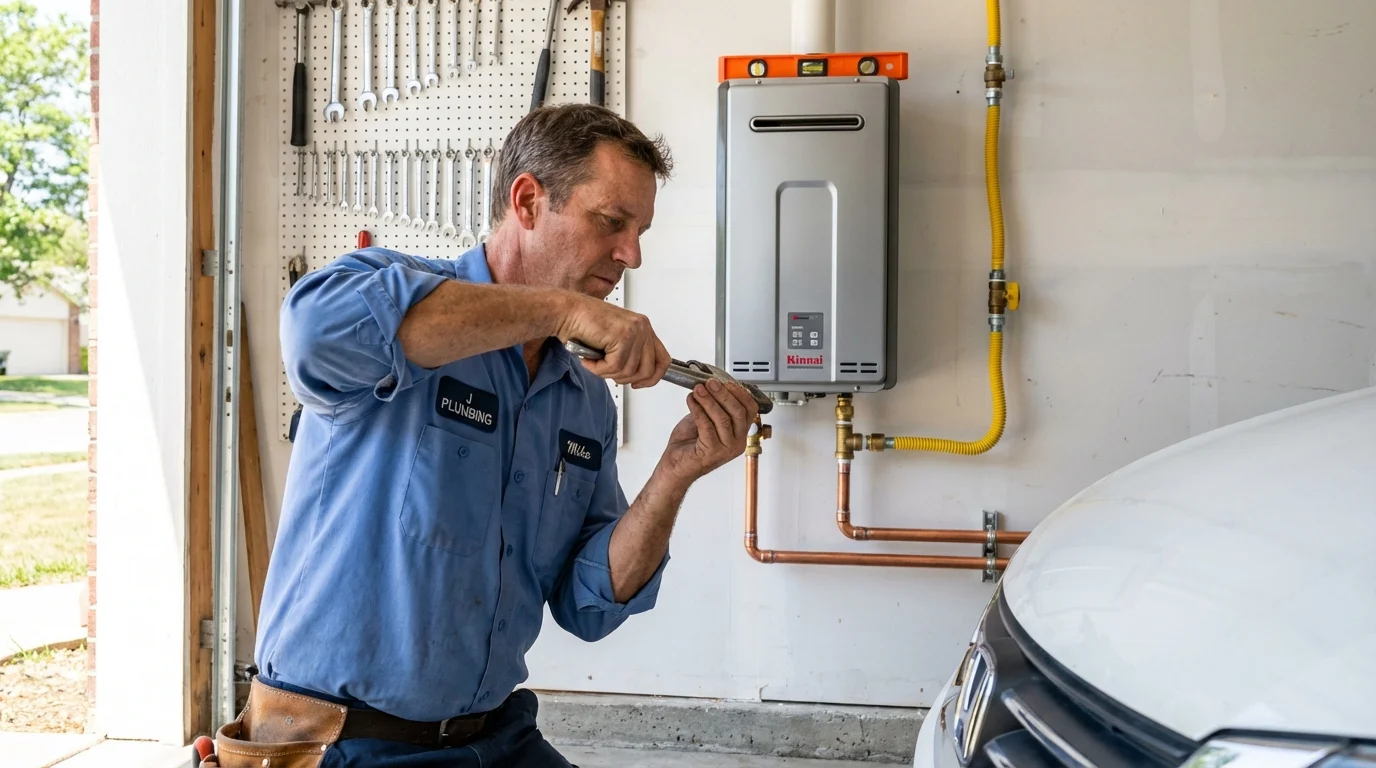 Tankless water heater installation by a Johns Plumbing LLC plumber in Belfield